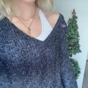 Blue off the shoulder sweater